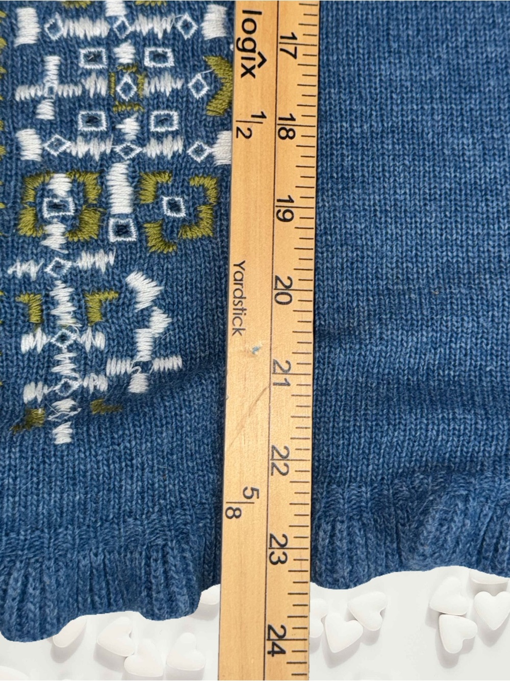 Sundance Blue Embroidered Ruffle Cardigan Sweater Boho Cottagecore - Picture 12 of 14